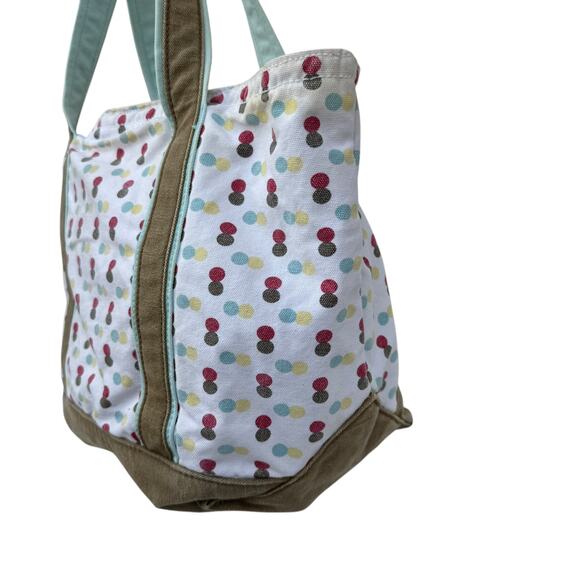 American Eagle Outfitters Polka Dot Canvas Tote Bag, Double Handle Shoulder Bag - Picture 5 of 8